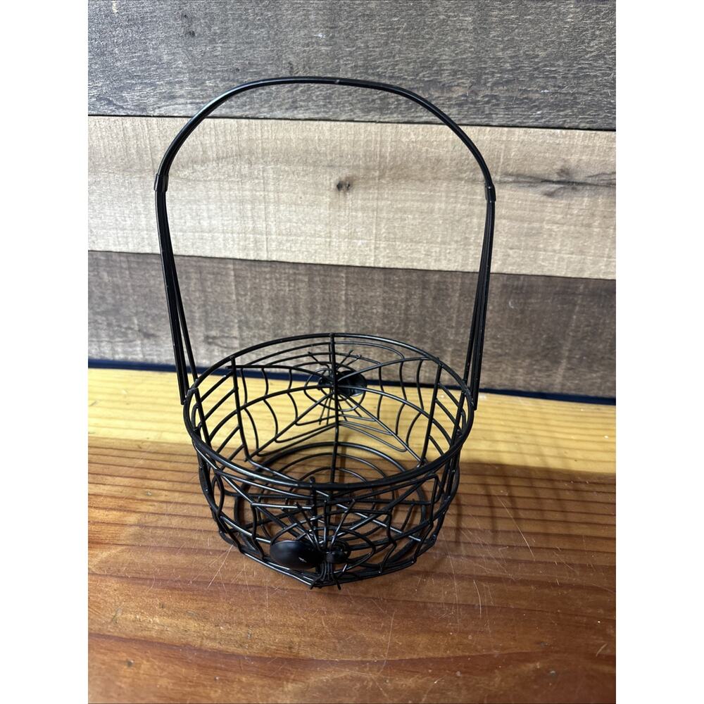 Metal Spider Candy Basket 6” Wide